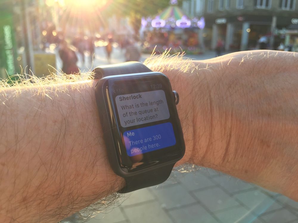 SHERLOCK in action on an Apple Watch.