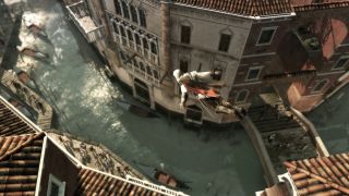 Ezio Auditore saltando de un tejado