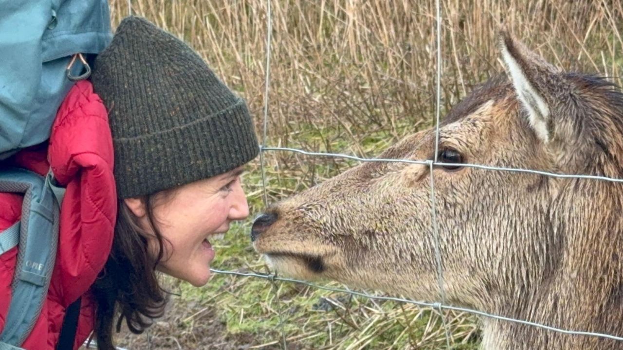 Katharine Hay during her walk around Scotland