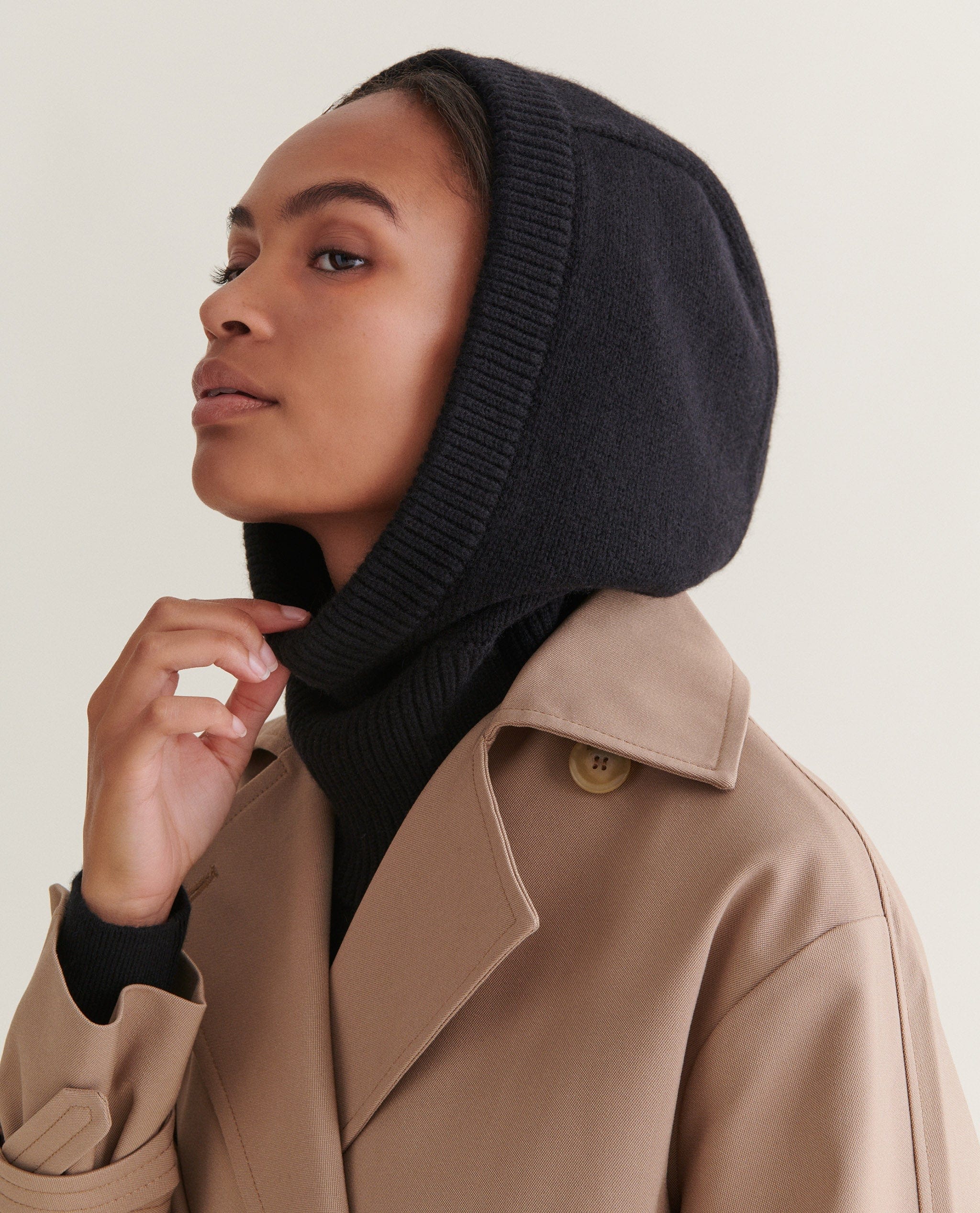 Rise and Fall, Women's Merino Cashmere Knitted Hood