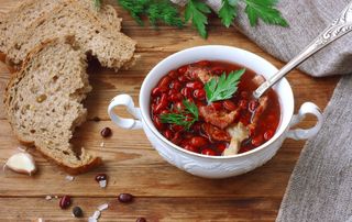 chunky soups, Tomato and red bean soup