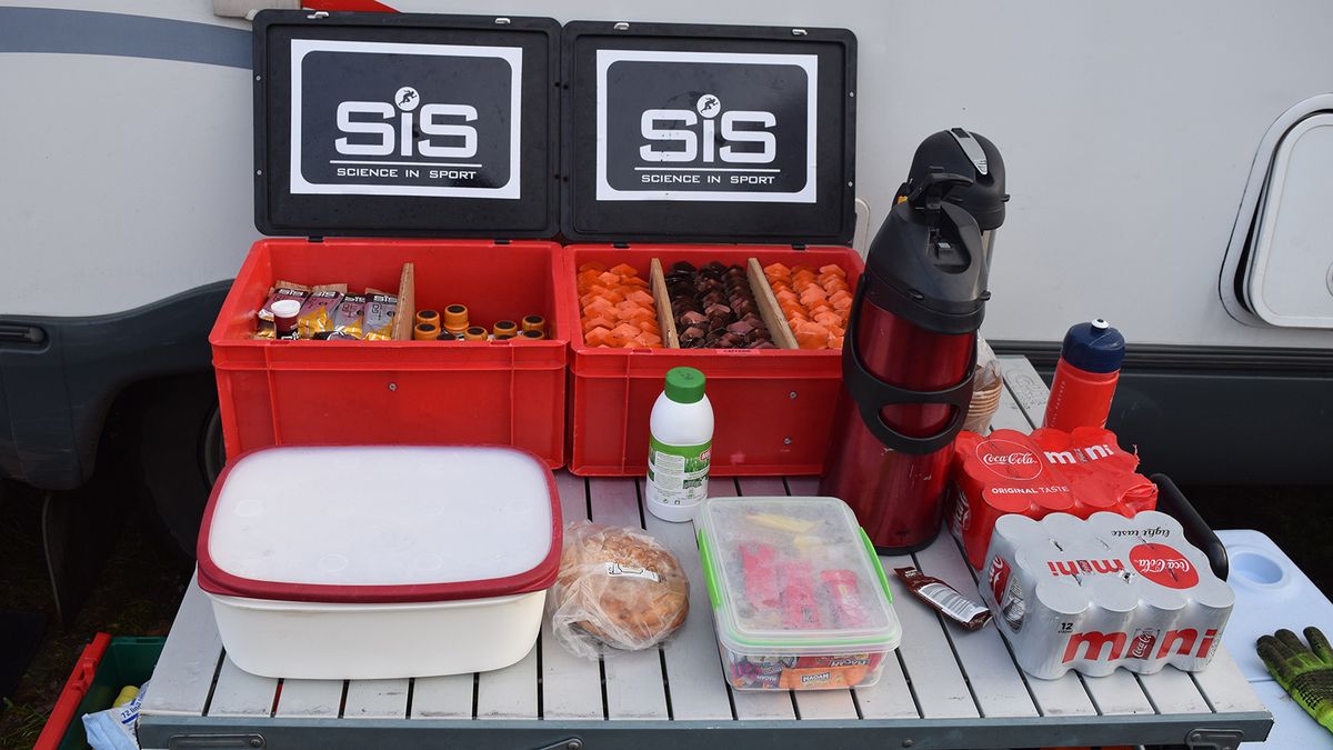 Plenty of nutrition available for the USA Cycling riders