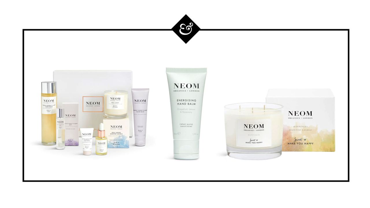 Neom Black Friday Sale. Neom Gift Box, hand cream, candle