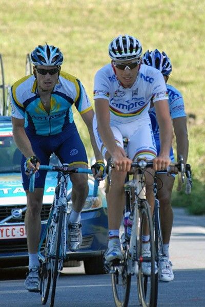 World champion Alessandro Ballan (Lampre-NGC) in action during the Tour de Suisse's stage five.