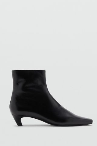 Leather Boots With Kitten Heels - Women | Mango Usa