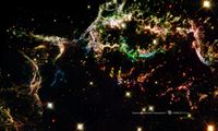 This stunning space wallpaper shows the youngest-known supernova remnant in our galaxy, which lies 10,000 light years away in the constellation Cassiopeia. The light from this exploding star first reached Earth in the 1600s.