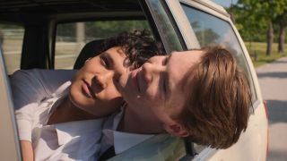 Wilhem and Simon in the car together in Young Royals