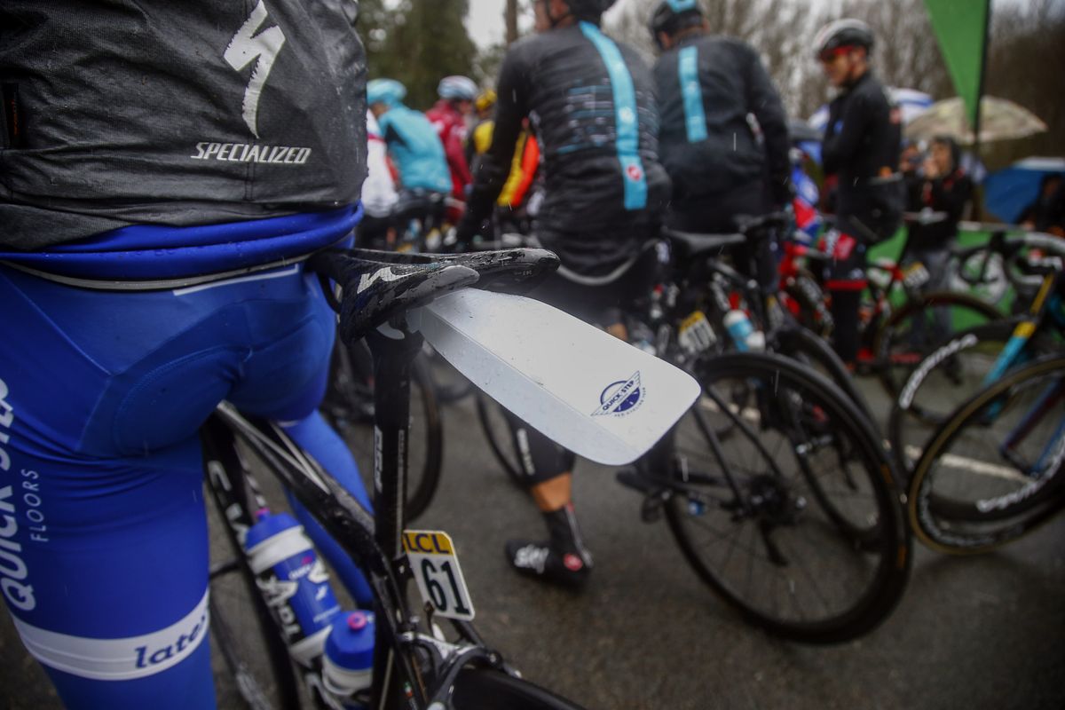 Quick-Step Floors took measures to keep riders more comfortable with folding fenders
