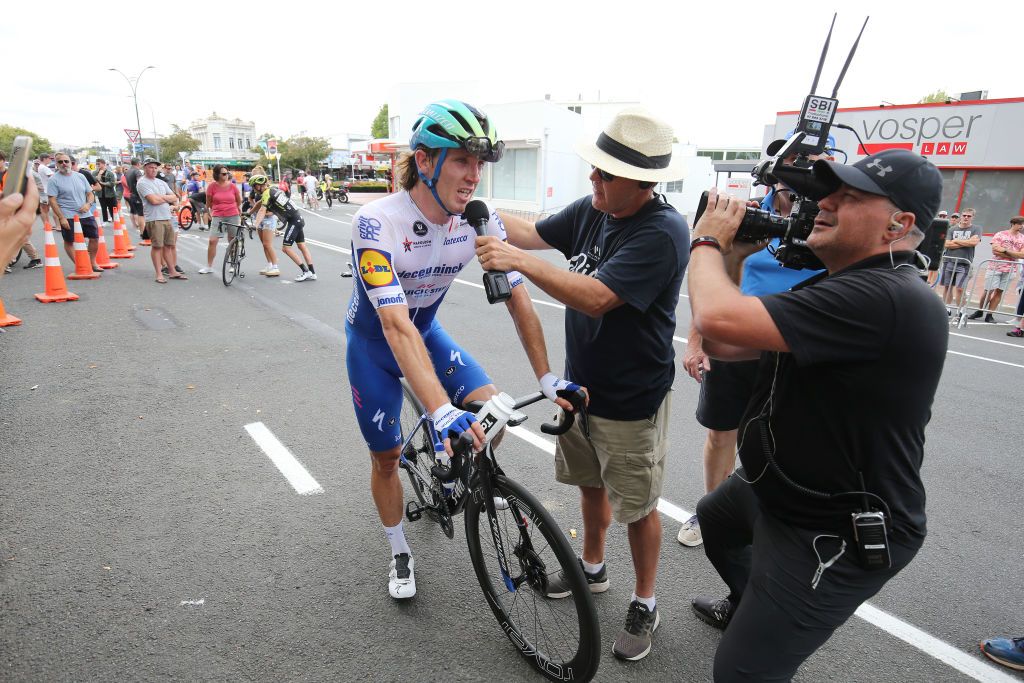 CAMBRIDGE NEW ZEALAND FEBRUARY 16 Shane Archbold celebrates winning the Mens Road Race during the New Zealand National Road Cycling Championships on February 16 2020 in Cambridge New Zealand Photo by Michael BradleyGetty Images