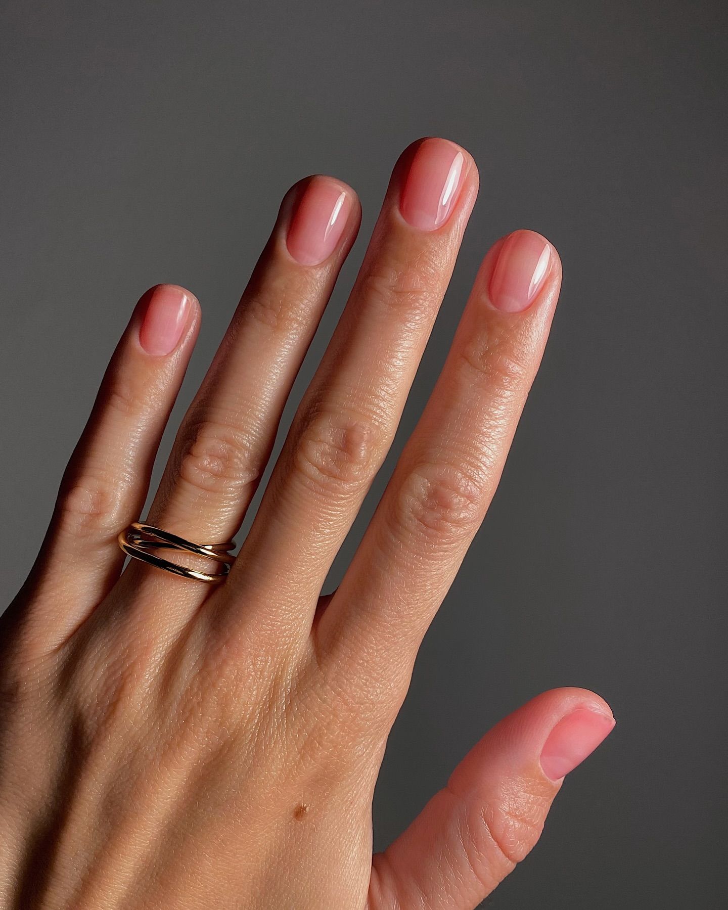 Sheer red jelly nails