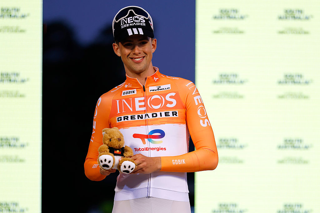 2026 Tour Down Under: Sam Watson celebrates victory in the opening prologue