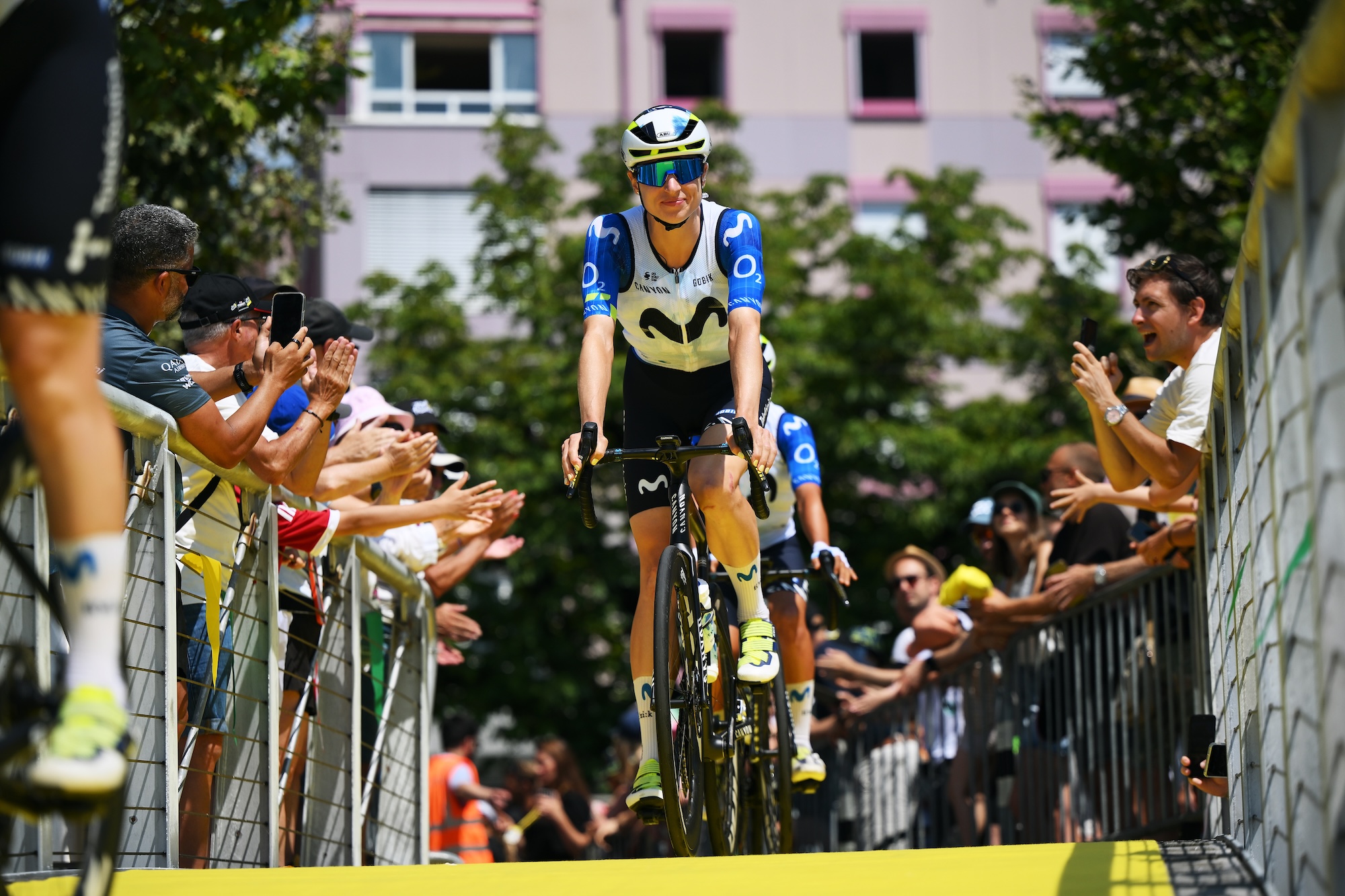 LAUSANNE, SWITZERLAND - AUGUST 01: Marlen Reusser of Switzerland and Team Movistar prior to the 5th Tour de France Femmes 2026, Stage 1 a 138km stage from Lausanne to Lausanne / #UCIWWT / on August 01, 2026 in Lausanne, Switzerland. (Photo by Alex Broadway/Getty Images)
