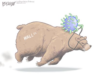 Editorial Cartoon U.S. COVID bear market