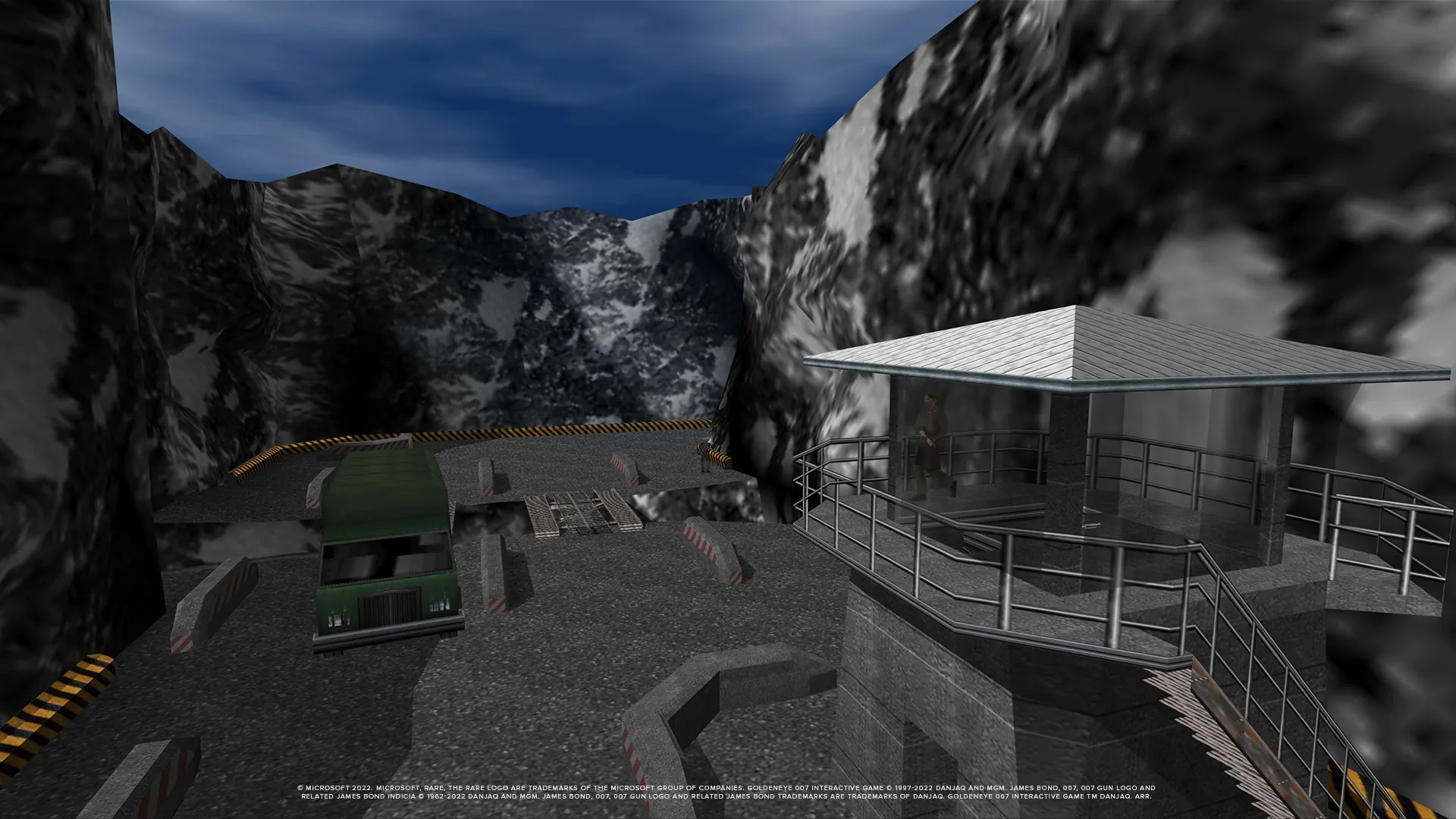 A view of the dam level in GoldenEye remastered