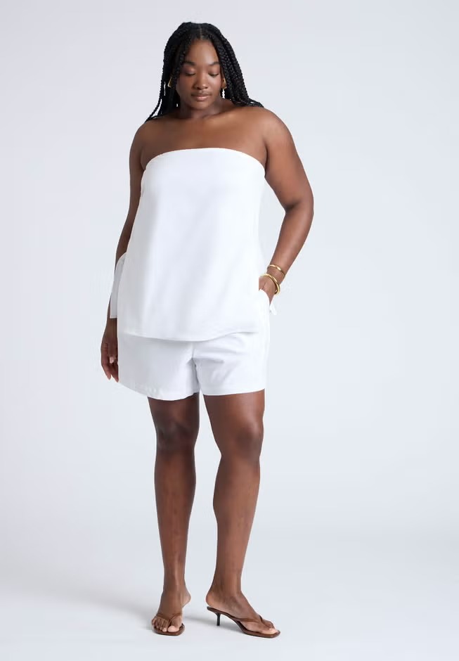 Easy Pull on Linen Blend Shorts