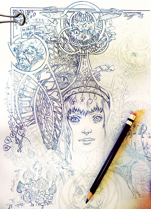 A fresh pencil sketch brings all the elements together