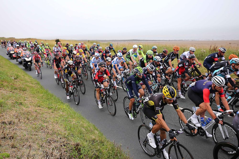The peloton in action during stage 3 of the 2015 Tour of Britain.