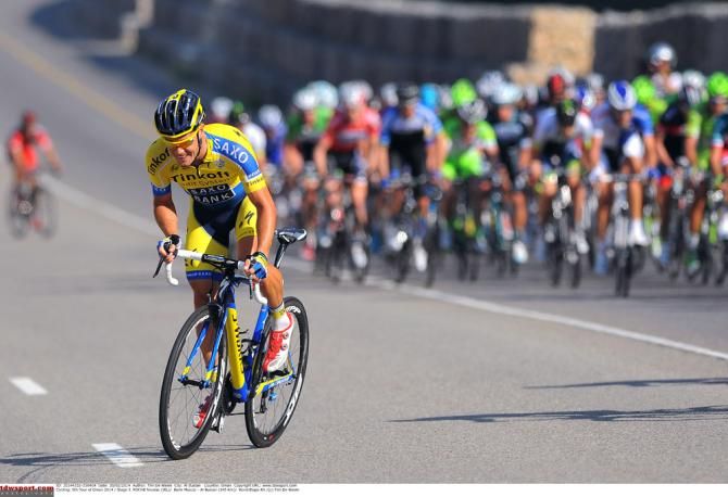 Nicolas Roche (Tinkoff-Saxo) launches an attack
