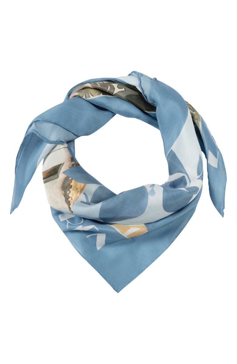 Scenic Conversational Silk Square Scarf