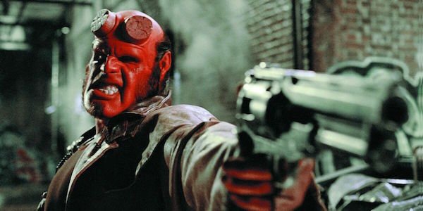 Hellboy holding gun