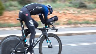 Gianni Moscon tests the instrumented bike on-road measurements