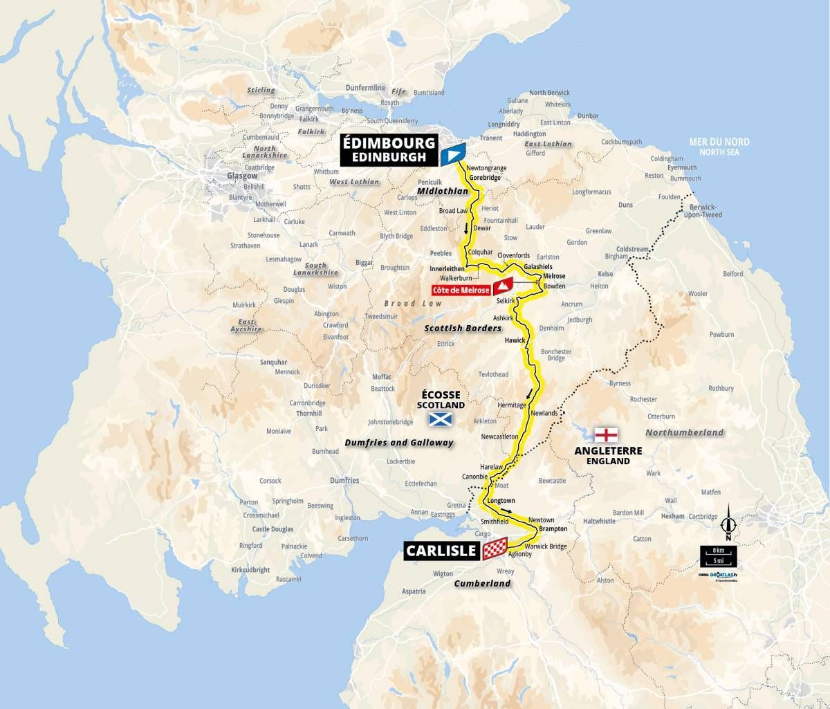 2027 Tour de France stage 1: map