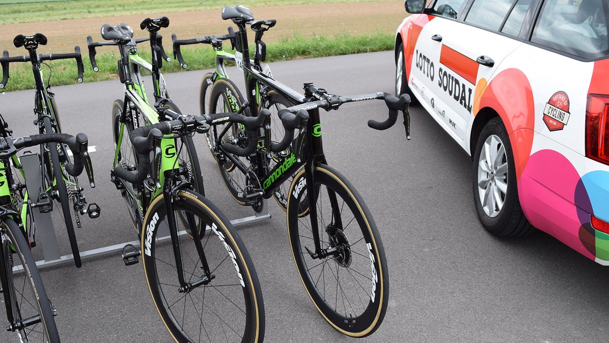 Taylor Phinney raced a few stages on the unreleased Cannondale SystemSix