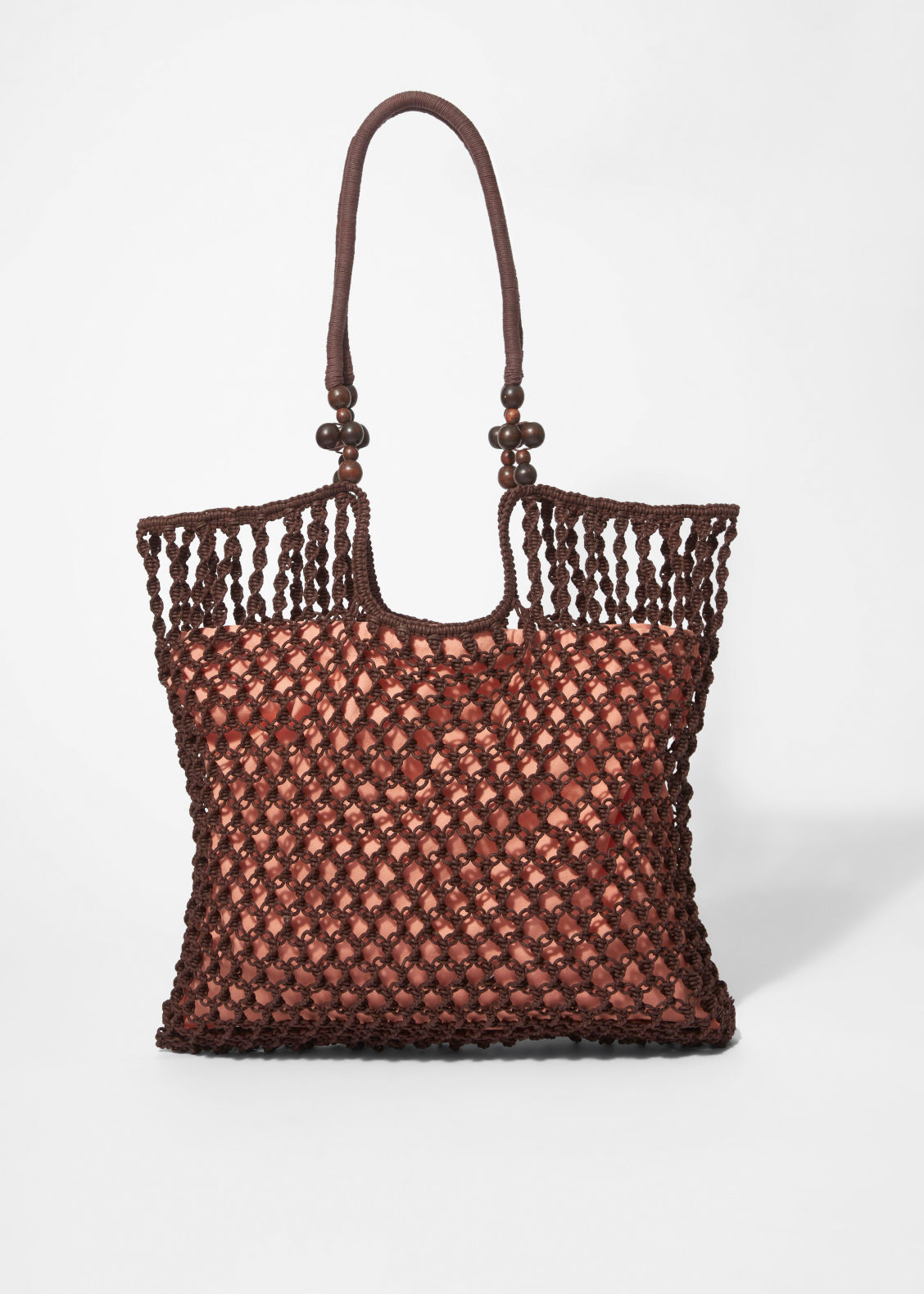 Bead-Detail Crocheted Tote Bag