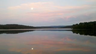 Dineen Nazarian captured this shot of the Harvest Moon in Pittstown, NY, overlooking the Tomhannock Reservoir, on Sept. 11, 2011.