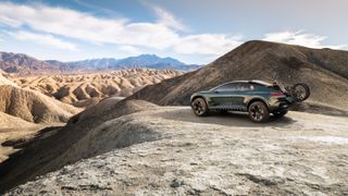Audi activesphere concept in rocky terrain with bikes on back
