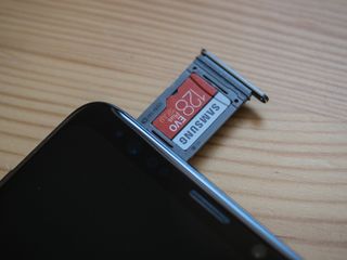 MicroSD tray on the Galaxy S9