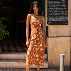 woman wearing bandeau dress