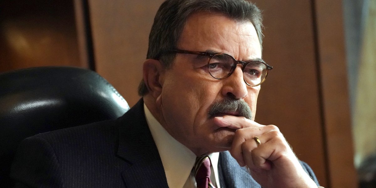 Tom Selleck is deep in thought as Frank Reagan Blue Bloods Season 10 CBS