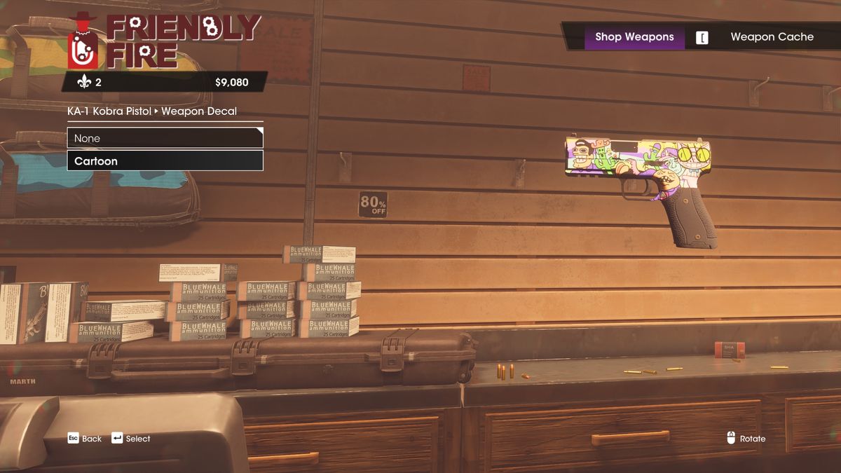 References to the original games show up in weapon decals.