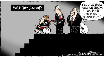 Political cartoon U.S. GOP Obamacare repeal Graham Cassidy