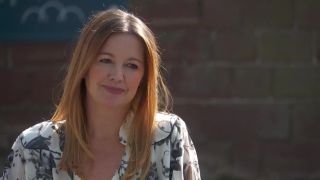 Diane Hutchinson is relieved to get lots of help from Dave Chen-Williams in Hollyoaks on Channel 4.