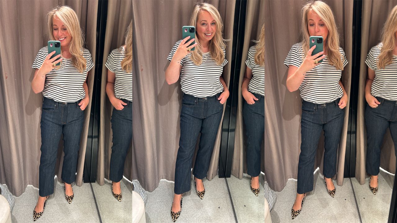 Antonia Kraskowski tries on Zara bootleg jeans