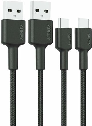 AUKEY 6-foot USB-A to USB-C Braided Nylon Cable (2-pack)