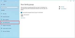Your Family Group settings