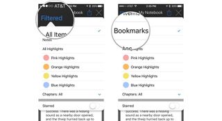 Filter My Notes by bookmarks only in Kindle app