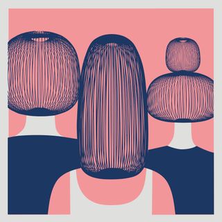 Noma Bar illustration in pink and blue for foscarini