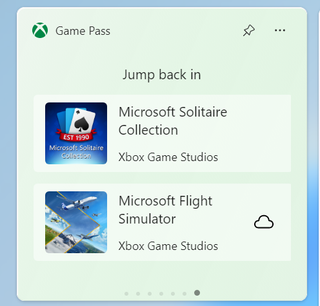 Windows 11 Game Pass Widget update in action