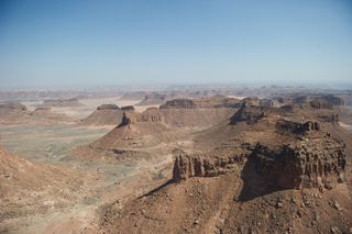This photo shows Wadi an Najd. a mountainous area located 43 miles (70 km) northwest of the Al-Ula Valley.