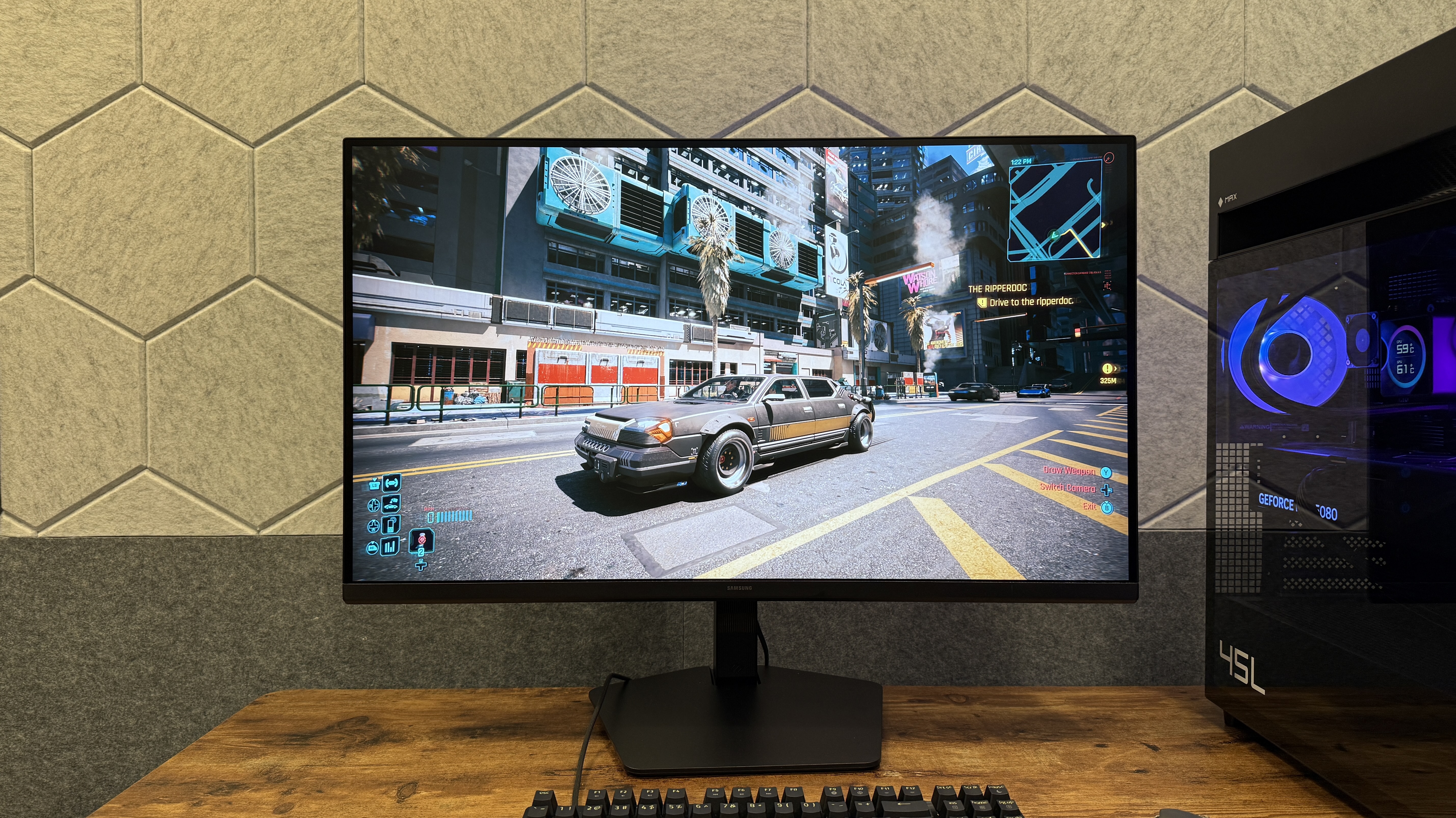 Cyberpunk 2077 running on the Samsung Odyssey G8 (G80HS) gaming monitor