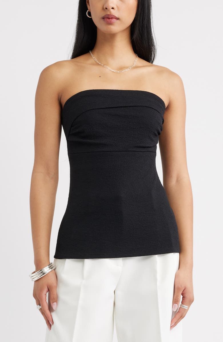 Puckered Crepe Bandeau Top