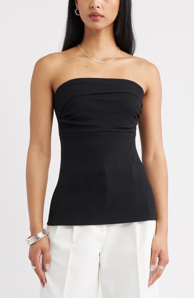 Puckered Crepe Bandeau Top