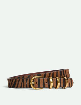 Animal-Print Leather Belt