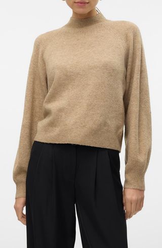 Leaf Mock Neck Sweater