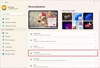 Lock screen settings