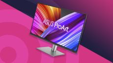 An Asus Pro Art monitor against a TechRadar background